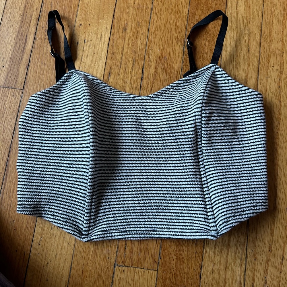 Striped Black and White Women's corset Top